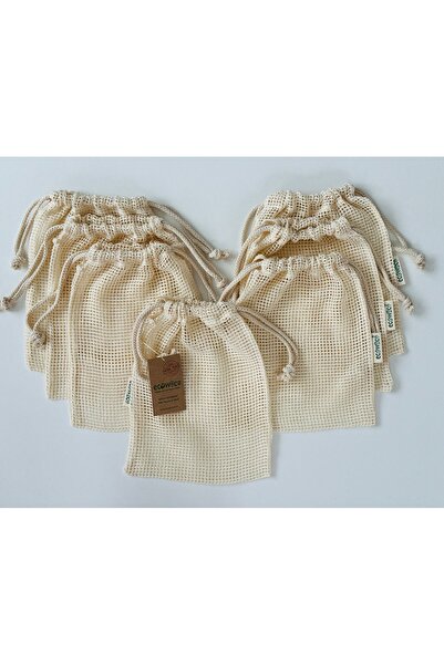 ecowoco كيس شبكي قطني 100% مقاس S 18*23 سم (7 قطع)