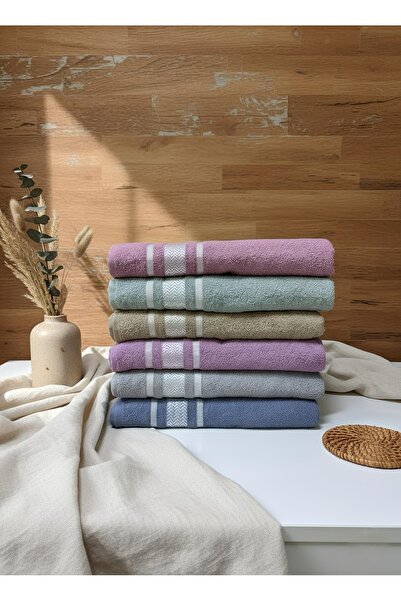 COTTOWEL'S Zigzag Desen 6'lı 50x90 El Havlusu / El Yüz Havlu / Çeyiz Paket / ...