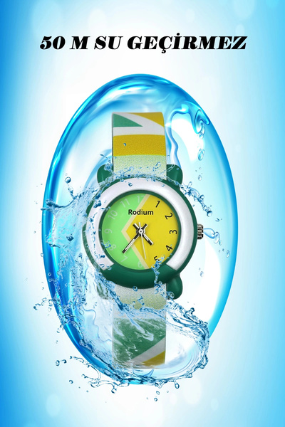 sezerekspres Çocuk Kol Saati Su Geçirmez Rodium Analog (2216) (yeşil)