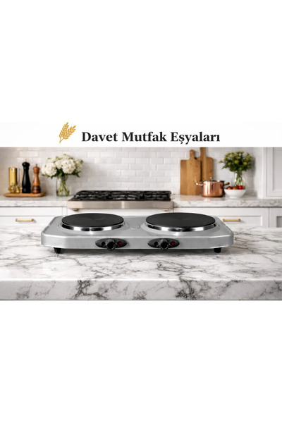 Davet Ayarlanabilir Termostatlı Çift Gözlü Elektrikli Ocak - İkili Elektrikli...