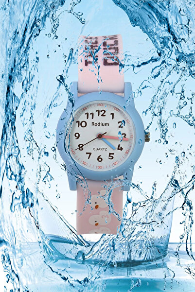 sezerekspres Children's Wristwatch Waterproof RHODIUM ANALAOG (2208)-(PINK-BLUE)