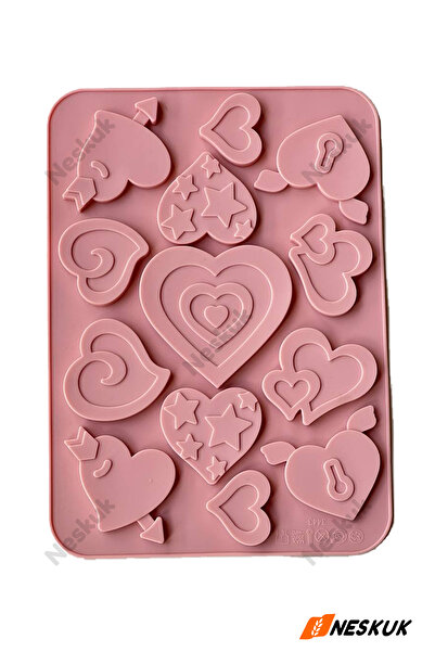 Neskuk Heart Silicone Mold, Chocolate, Pastry, Muffin, Cake Mold, Silicone Mo...