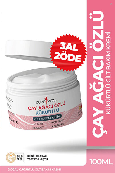 CureVital Çay Ağacı Özlü Kükürtlü Masaj Kremi 100 ml