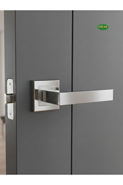 OPENDOOR Mercan Kare Model Rozetli Oda Kapı Kolu (ÖN-ARKA TAKIM)