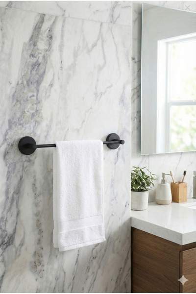 Aktel Banyo Siyah Uzun Havluluk
