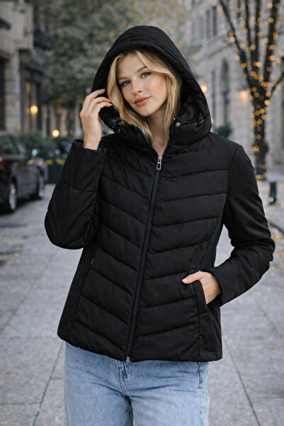 Bold Icon Women's Zra Model Range Rover Hooded Scuba Paneled Concealed Pocket...