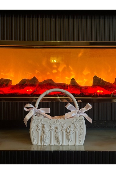 Lades Beyaz Antik Yunan Tarzı Omuz Çantası – Sanatsal Tasarım