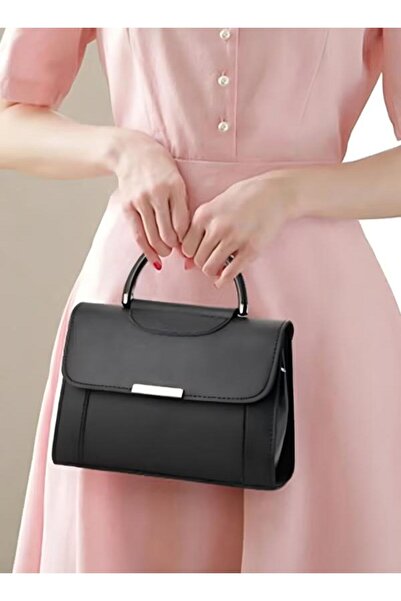 DOMEET حقيبة كروس بودي نسائية من جلد البولي يوريثان، 20×16×10 سم، لون أسود