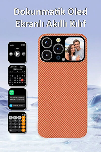 Tekvora 14 Pro AMOLED Ekranlı Kılıf | Karbon Fiber | MagSafe Uyumlu | Kamera ...