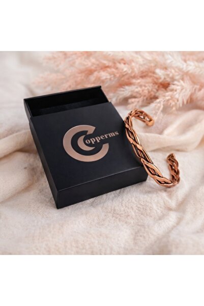 COPPERMS El Yapımı Kalın Burma Dövme Saf Bakır Bilezik Manyetik Alan Bilekliği.