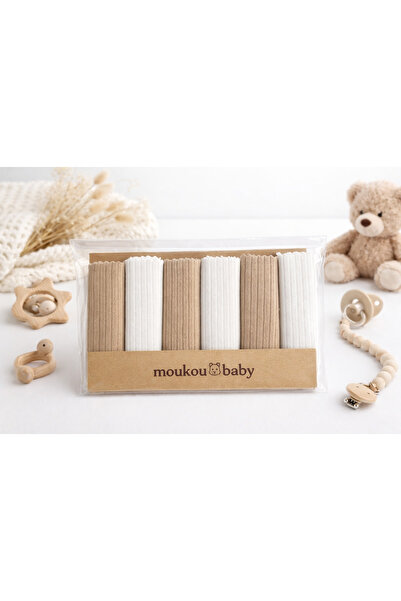 moukou Soft 6-Pack 100% Organic Cotton Baby Wipes Set – 30X30 cm – Suitable f...