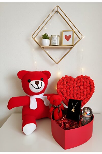 elovya Sevgiliye Arkadaşa özel kırmızı kalpli hediye kutusu.Doğum günü Sevgil...