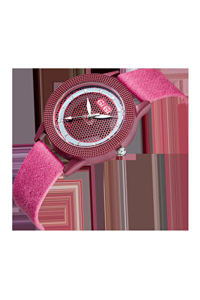 Gigi GG women's wristwatch, leather strap, crystal embellished