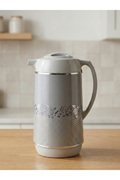 ZOJIRUSHI ترمس أبو فيل ياباني رمادي بنقشة ورود – 1 لتر – بطانة زجاجية – موديل...