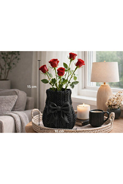 HIZARCIOĞLU İÇ VE DIŞ TİCARET 3D Baskı Dekoratif Vazo | El Örgü Dokulu Modern...