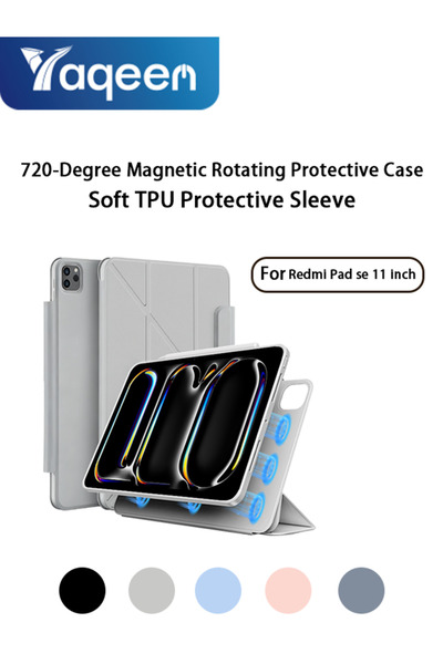 yaqeen جراب حماية لجهاز Redmi Pad SE مقاس 11 بوصة، قابل للدوران 720 درجة، مصن...