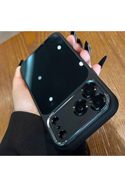 Choice iPhone17 Pro tpu Bundle1 أسود إطار عدسة معدني شبه شفاف فاخر وعالي الجو...