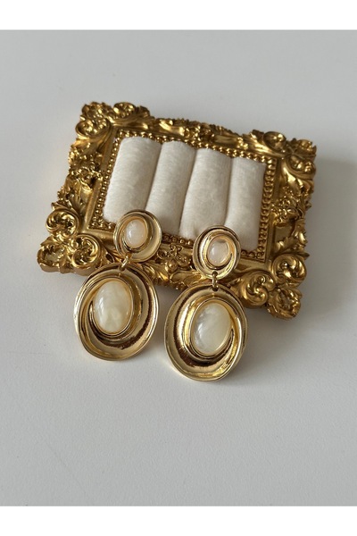 Charmist 14K Çelik Üzeri Altın Kaplama Sallantılı Kemik Küpe