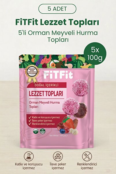 FitFit Hindistan Cevizi Kaplı Orman Meyveli Hurma Meyve Topu Glutensiz Sağlık...