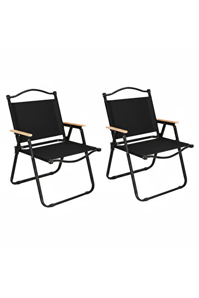 Generic كرسي تخييم قابل للطي محمول مزود بمساند للذراعين، وإطار فولاذي متين، و...