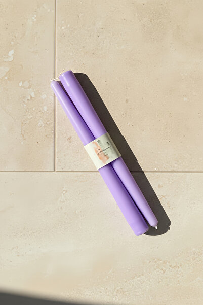 ARİENEL Şamdan Mumu 2'li Set | Konik | Lila | El Yapımı | Unique | Colors Of ...