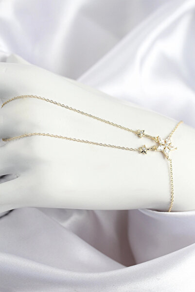 shopwave Brass Zircon Stone Star Model Gold Color Şahmeran