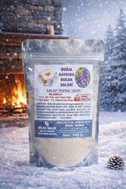 DilekSalep Dilek Salep,Meşhur Bucak Salebi 100gr Katkısız,Saf Salep