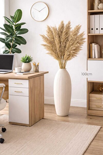NİRELVA DEKORATİF EV VE OFİS BÜYÜK BOY PAMPAS OTU 10LU DEMET 100CM