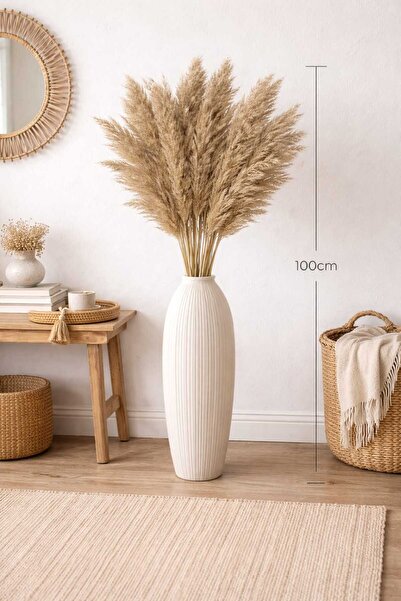 NİRELVA DEKORATİF EV VE OFİS BÜYÜK BOY PAMPAS OTU 10LU DEMET 100CM