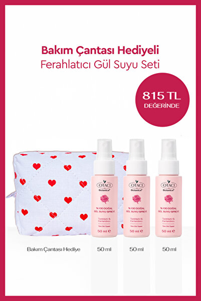 Otacı Gül Kürü %100 Doğal Gül Suyu Canlandırıcı Yüz Spreyi X 3 Adet