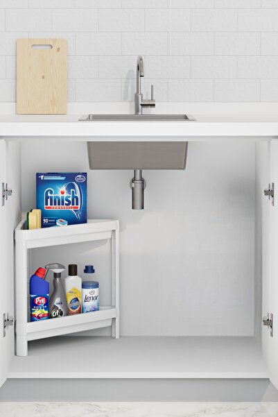 Online Home Market Omaş 1 Piece 2-Tier Triangle Shelf Unit – Stylish and Prac...