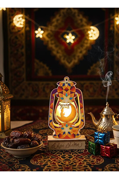 Generic Wooden LED Ramadan Mubarak Light, Multi-Color, 20cm