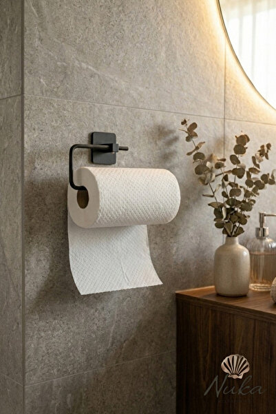 Nuka Ev Aksesuarları Siyah Kare Yapışkanlı Siyah Kağıt Rulo Havluluk, Peçetel...