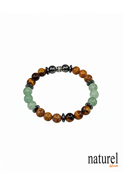 Naturel Tılsım سوار يونيسكس من الحجر الطبيعي الأصلي برج الأسد |   عين النمر -...