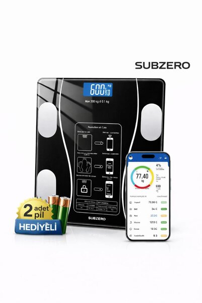 ON6 store Subzero Bluetooth Akıllı Baskül | Vücut Analizli Dijital Tartı | BM...