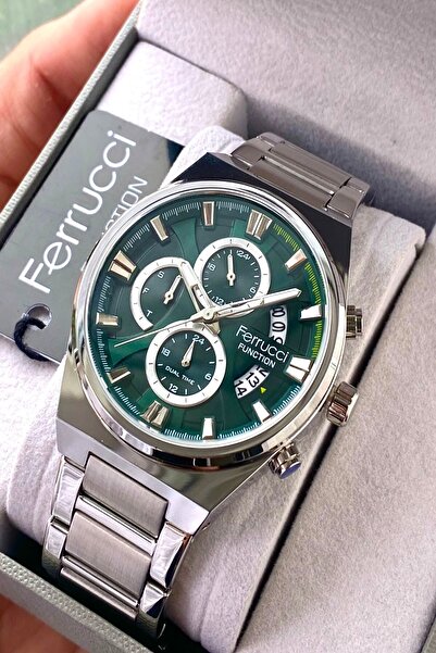 Ferrucci Function ساعة يد رجالية نشطة لجميع الوظائف + هدية سوار