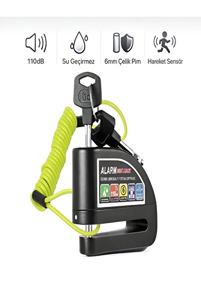 DEANB 110db Alarm'lı 7mm Çelik Pim Motosiklet Scoter Bisiklet Disk Kilidi Su ...
