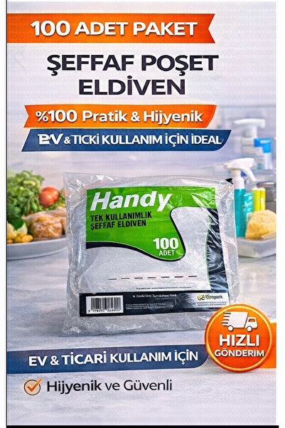 Owersea Şeffaf Eldiven Poşet Eldiven 3 Paket 300 Adet