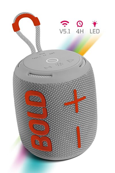 POWERWAY Bold Gri Taşınabilir Ses Bombası Kablosuz Bluetooth Hoparlör Speaker...