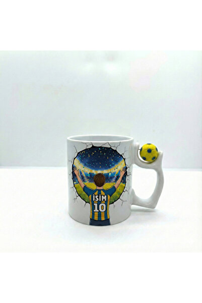 MRN Tasarım Sarı Lacivert Özel Tasarım Kupa Bardak Taraftar Kupa Bardak Hediy...