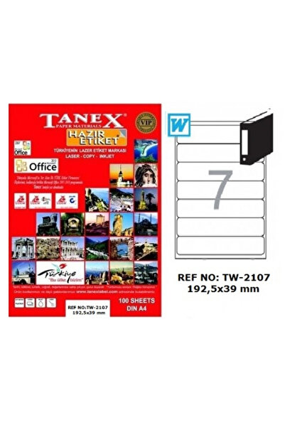 Tanex Laserska etiketa 100 YP 192.5x39 Laser-Copy-Inkjet TW-2107