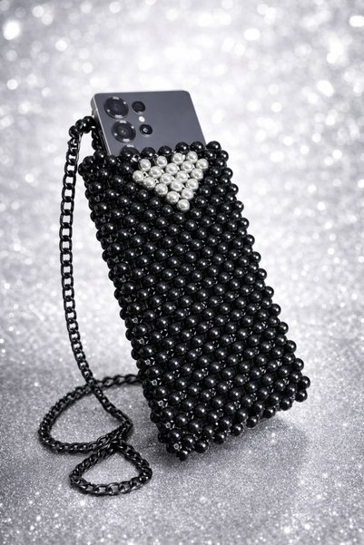MİRİ SHOOP Beaded Strap Phone Bag
