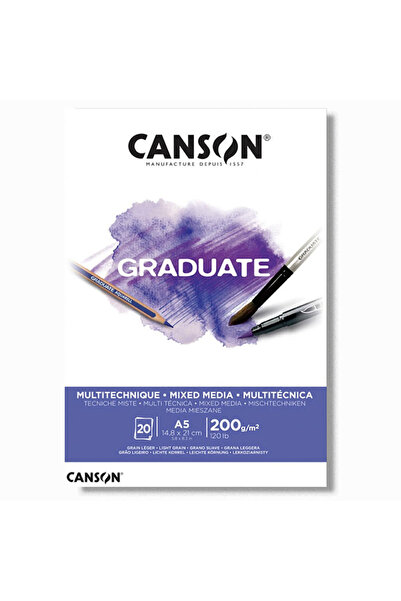 Canson Çizim Bloğu Graduate Mıx Medıa Beyaz 20 Syf A5 200 GR