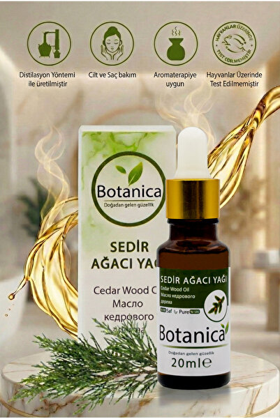 botanica Doğal Sedir Ağacı Uçucu Yağı 20 ml - Kepek Karşıtı Saç ve Sakal Güçl...