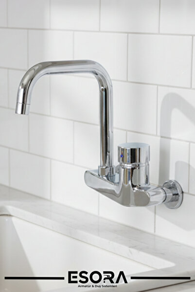 ESORA نافورة صنبور المطبخ المضمنة مع مدخل مياه مزدوج من خلال الجدار وتشغيل وإ...
