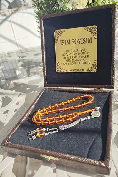 ŞAHBEY TESBİH Kişiye Özel Yazılı Premium Kutuda İsim ve Harf Tasarımlı Üst Dü...