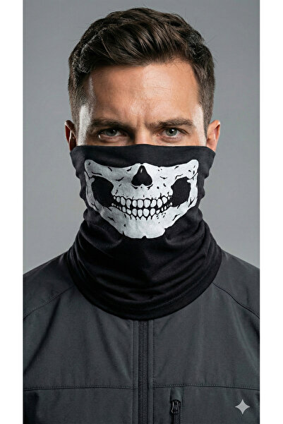 Osha Aksesuar White Skull Buff Neck Gaiter