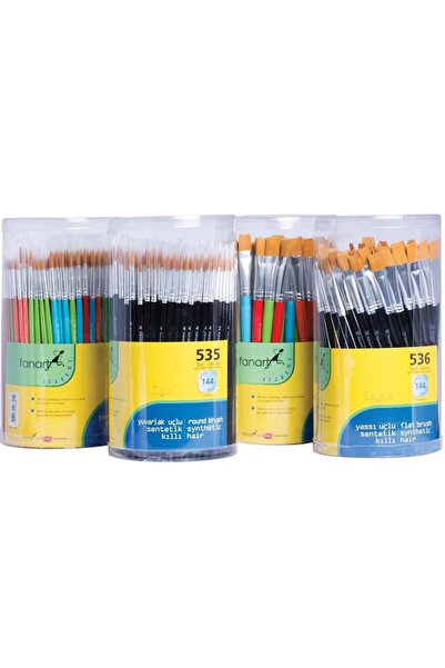 Fanart Yuvarlak Fırça Sentetik Kıllı Akrilik-Yağlı Boya 144 LÜ 535-144-LI-STD