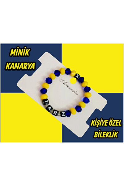 devritarz Sarı Lacivert Minik Kanarya Çocuk Kişiye Özel Bileklik Tasarım