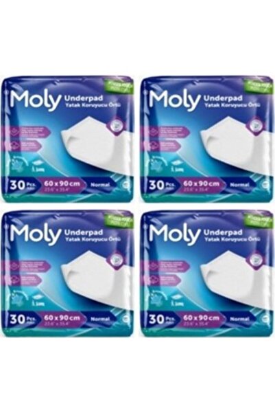 Moly غطاء حماية للسرير مقاس 60 × 90 سم - × 4 قطع